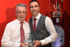 Andy Lewis MBE presents the Outstanding Services to Sport in Gloucestershire award to Bob Owen.Gloucestershire Sports Awards 2018Cheltenham Racecourse, Evesham Rd, Cheltenham.