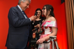 John Inverdale talks to Gloucestershire Sports Personality of the Year award winner Charlie Denman watched by Amy Price.Gloucestershire Sports Awards 2018Cheltenham Racecourse, Evesham Rd, Cheltenham.